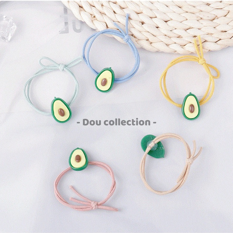 [Nowship2h] Dây Cột Tóc, Thun Cột Tóc Trái Bơ Phong Cách Hàn Quốc - Mã DT008