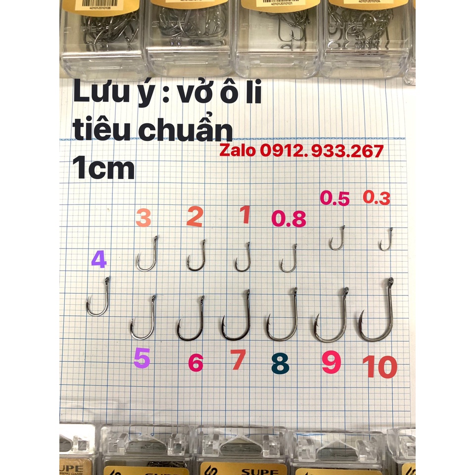 Lưỡi câu chính hãng supe chinu hộp nhỏ size nhỏ