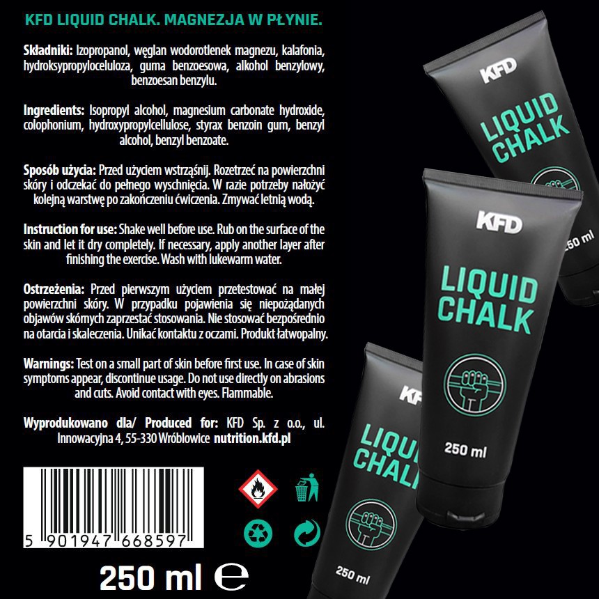 KFD LIQUID CHALK, PHẤN TẬP GYM, CỬ TẠ,THỂ DỤC DỤNG CỤ DẠNG GEL TIỆN DỤNG - 250 ml