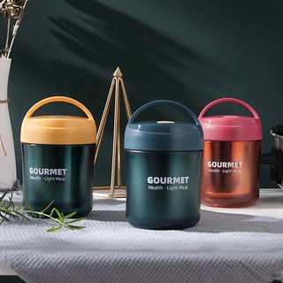 Cốc ủ cháo GOURMET 500ml ruột inox 304 giữ nhiệt rất lâu có quai sách