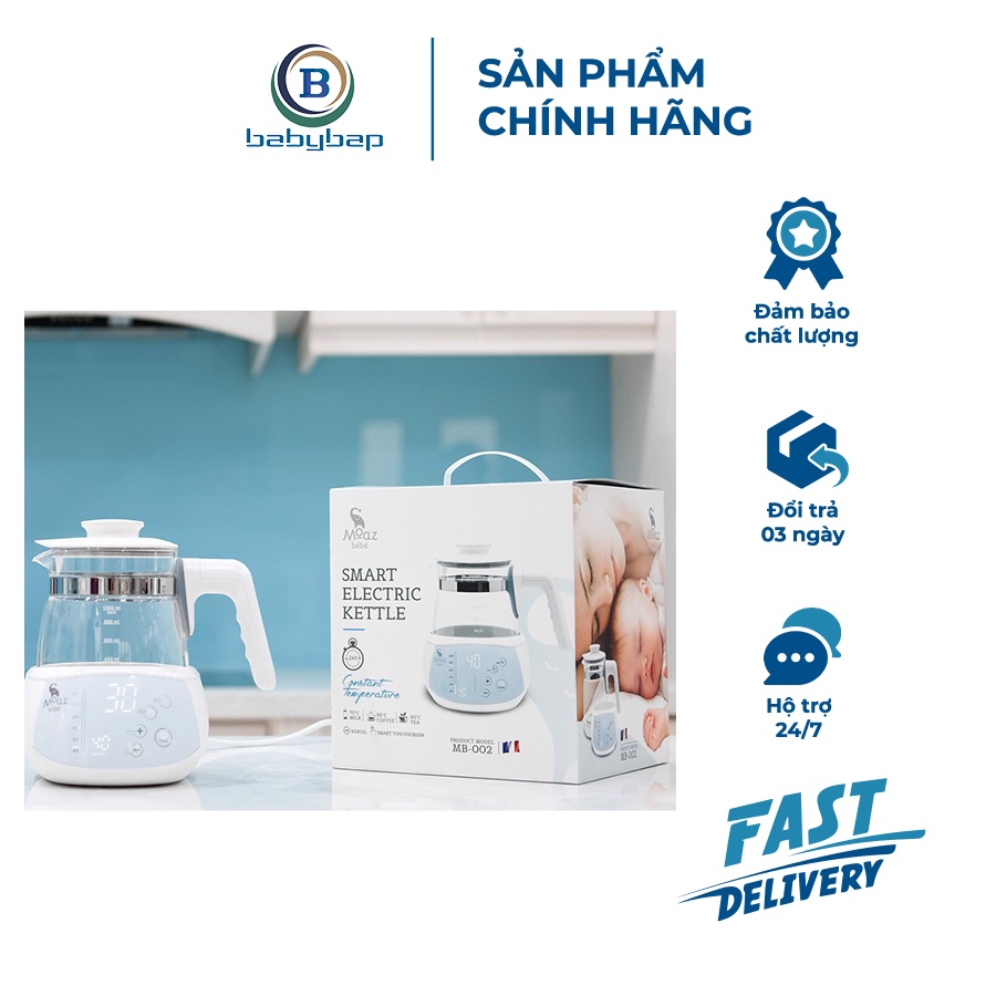 Bình Đun Nước Moaz Bébé Thông Minh MB-002 Sẽ Giúp Mỗi Cữ Sữa Của Bé Mẹ Pha Nhanh Chóng, Đảm Bảo Nguyên Vẹn Dinh Dưỡng