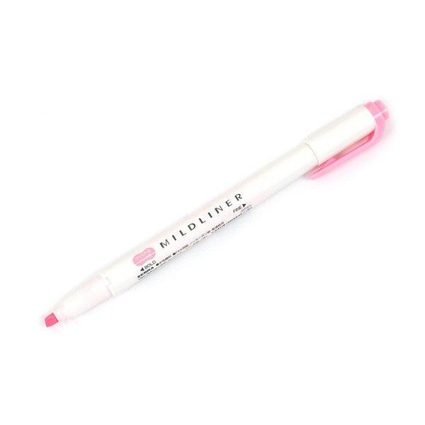 Bút đánh dấu hai đầu Zebra Mildliner Double-Sided Highlighter – Fine/Bold – Màu hồng (Mild Pink)