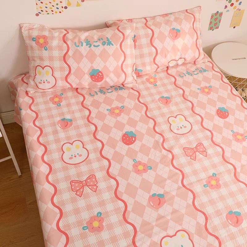 Bộ Ga Gối ❤️ ga gối cotton 100% họa tiết đáng yêu cho bé phong cách Hàn Quốc đủ size đệm nhập khẩu chính hãng