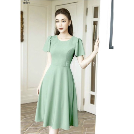 Đầm xòe dài qua gối trẻ trung S,M,L