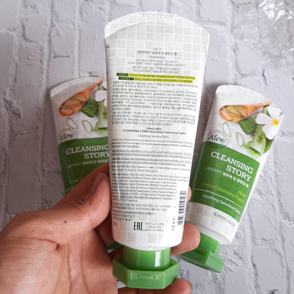 Sữa rửa mặt Lô Hội Kwailnara Aloe Deep Cleansing Foam 120ml