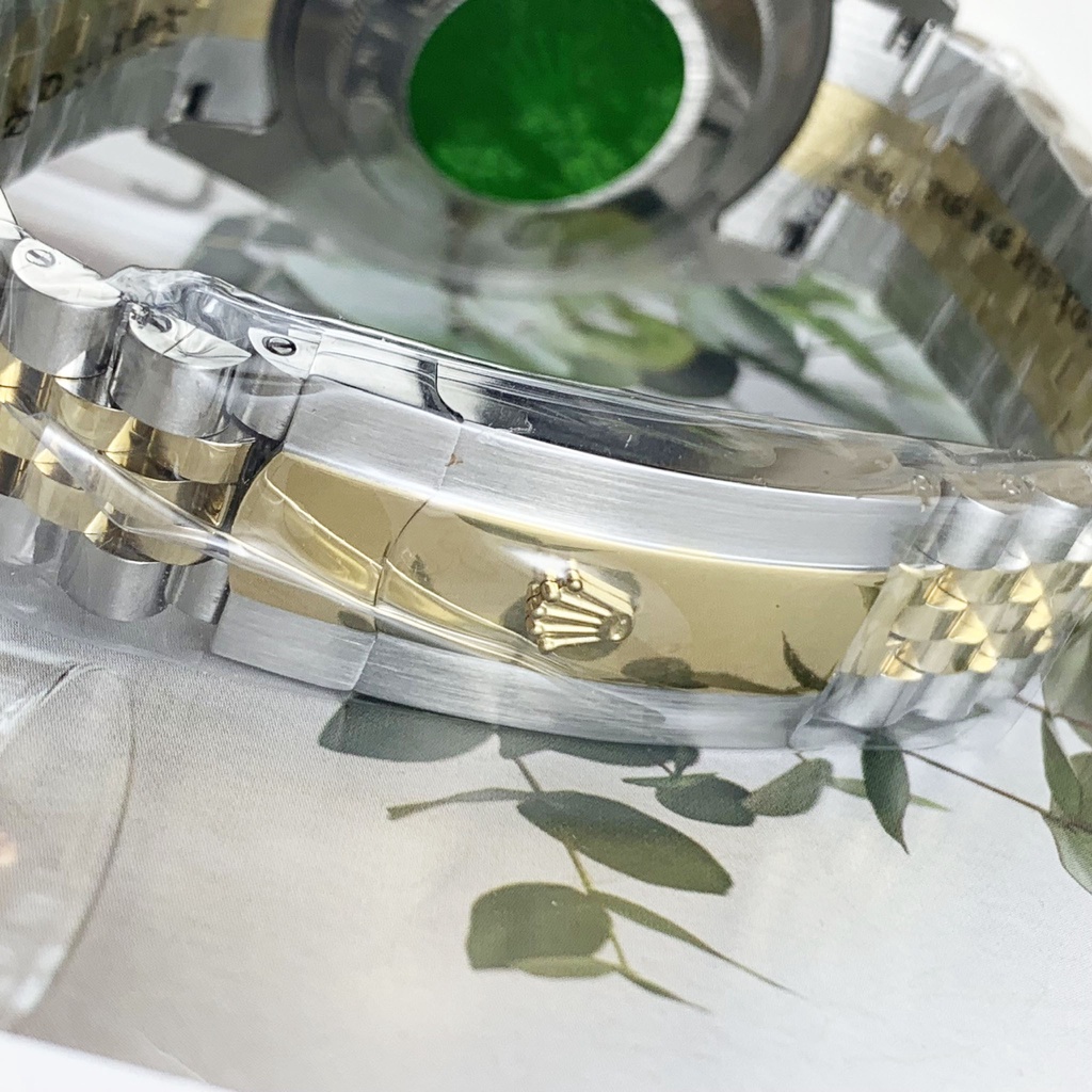 Đồng hồ nam Rolex cơ Automatic máy nhật mẫu classic trắng viền vàng dây demi cọc số dạ quang size 39-40mm