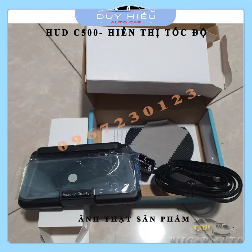 Bộ Hiển Thị Tốc Độ Trên Kính Lái HUD C500 Cắm Cổng OBD II Cao Cấp Led Và Cảm Biến Ánh Sáng Nhạy- Do choi xe hoi uy tin
