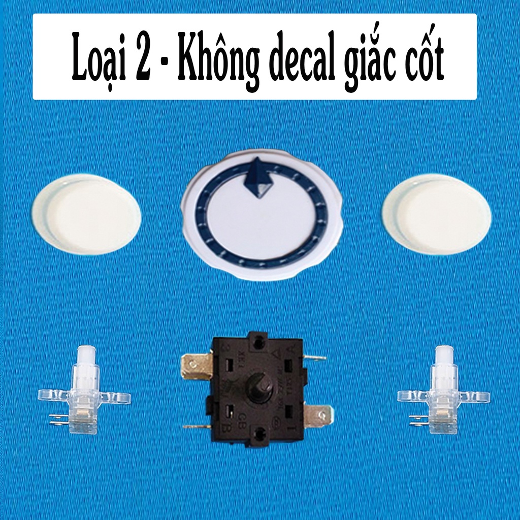 Bộ 3 công tắc cơ tặng kèm đề can, giắc cốt cắm chân công tắc cho quạt hơi nước quạt điều hoà
