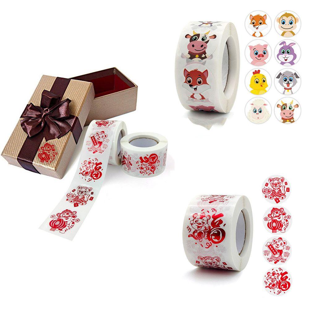 PISTA Sticker Dán Trang Trí Năm Mới Hình Chú Hổ Dễ Thương Cho Bé