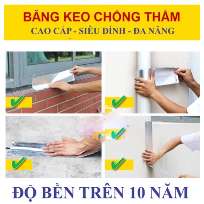 Băng Keo Chống Thấm Tráng Nhôm Chịu Nhiệt Siêu Bền