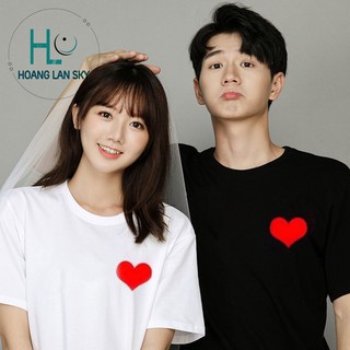 Áo đôi áo cặp Nam Nữ đẹp nhất In Hình Trái Tim Đỏ AD-07