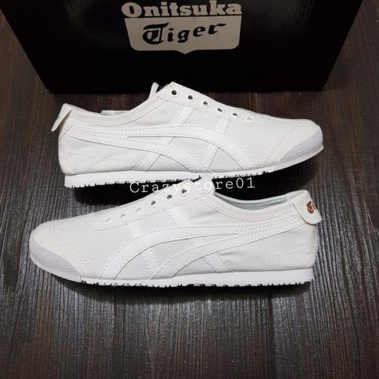 Giày Thể Thao Asics Onitsuka Tiger Mexico Deluxe 66 Màu Trắng Không Dây