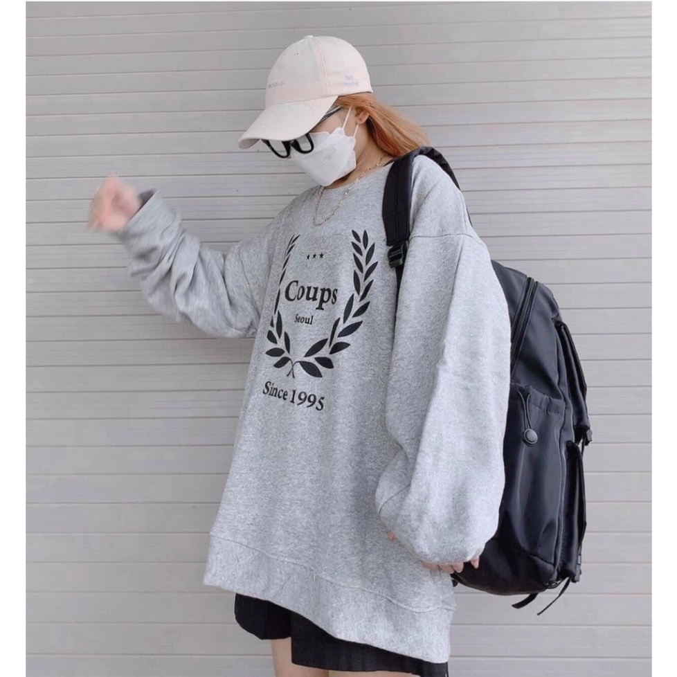 Áo Nỉ sweater hình lá 1995 ONE UNISEX Nam Nữ [FREESHIP] áo nỉ dài tay bồng,thun hoodie form rộng cá tính Ulzzang