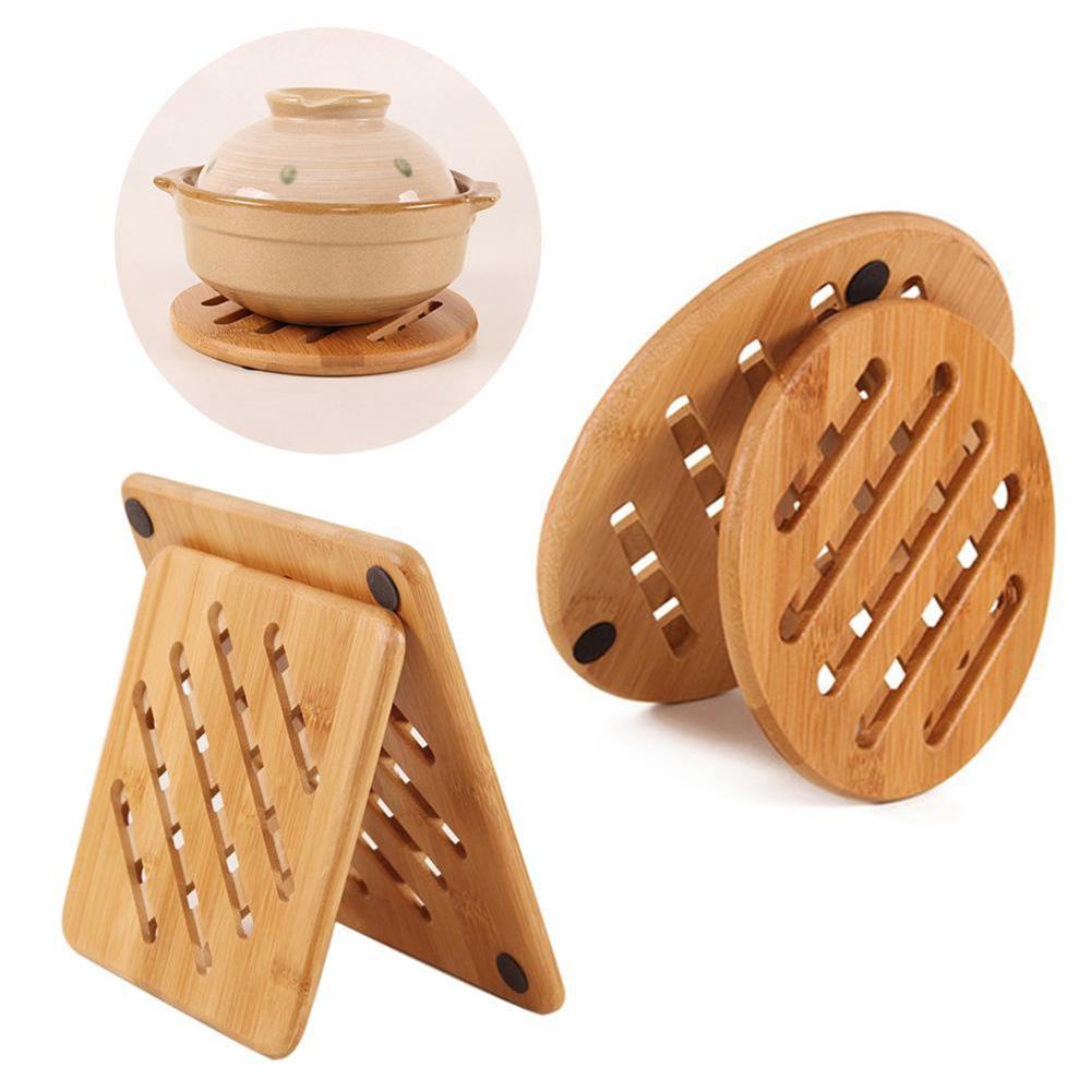 Giá Đỡ Cốc / Đĩa Bằng Tre Cách Nhiệt Chống Trượt Tiện Dụng