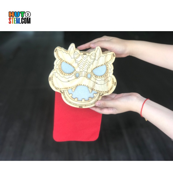 Đèn Lồng Trung Thu Bằng Gỗ, DIY, Tự Trang Trí Đầy Màu Sắc Dành Cho Bé, Tặng Kèm Màu, Cọ