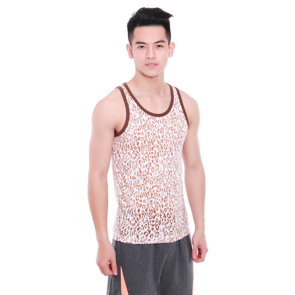 Áo thunnam cao cấp Narsis NMS1237 màu trắng đốm nâu