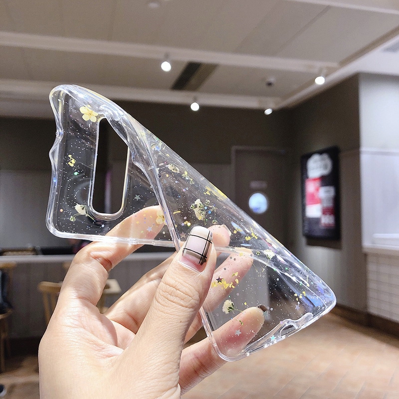 Ốp điện thoại trong suốt ướp hoa khô cho Samsung Galaxy S20 Ultra Note 10 Plus S10