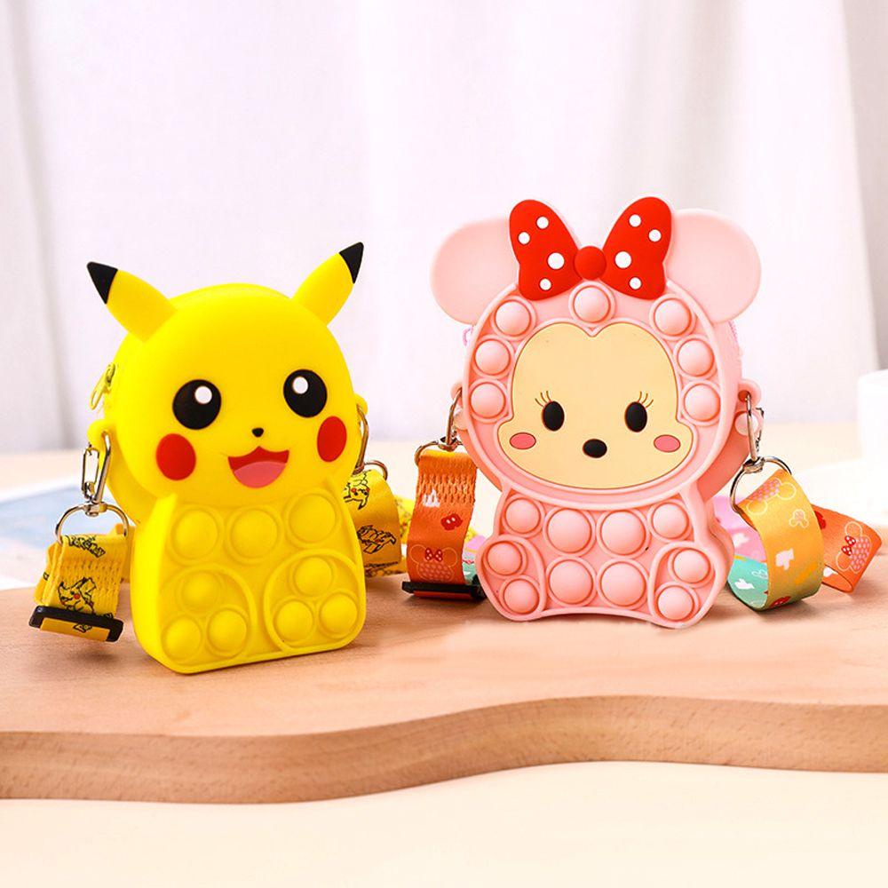 Túi Đeo Chéo Đựng Tiền Xu Họa Tiết Pikachu Màu Cầu Vồng Thời Trang Dành Cho Trẻ Em