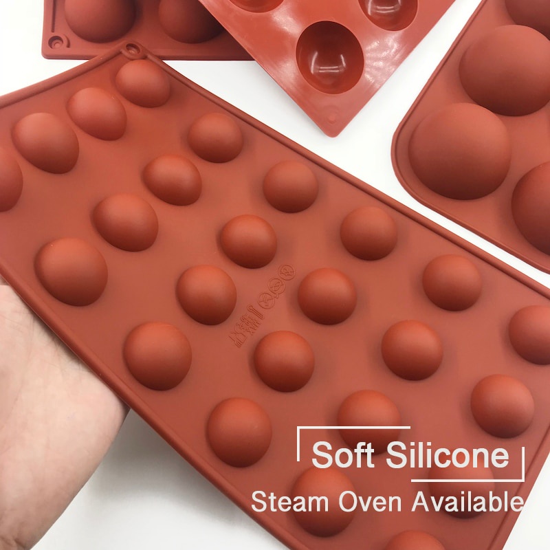 Khuôn Silicone Làm Bánh Donut / Kem / Xà Phòng Hình Bán Cầu DIY