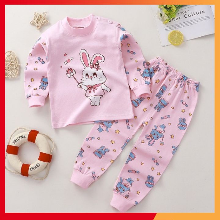 Bộ thu đông cho bé NINOKID1902 in hình ngộ nghĩnh cotton mềm và ấm, Bộ dài tay cho bé trai bé gái 1 2 3 4 tuổi