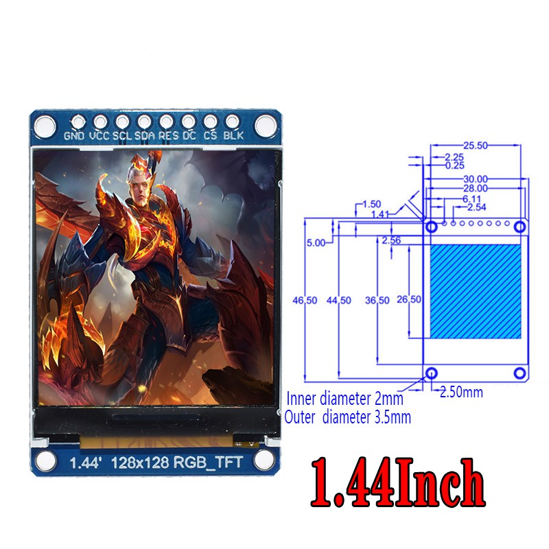 Mô Đun Màn Hình Lcd Oled St7735 3.3v 1.44 1.8 Inch 128x128 128x160 65k Spi | BigBuy360 - bigbuy360.vn