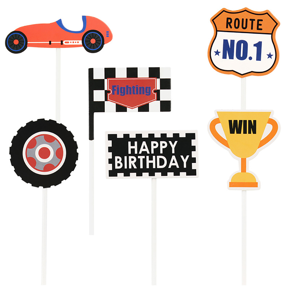 6 Cái Let's Go Racing Chúc Mừng Sinh Nhật Cupcake Toppers Fighting Race Car Cupcake Picks Baby Shower Chủ Đề Thể Thao Kỷ Niệm Bữa Tiệc Trang Trí Bánh