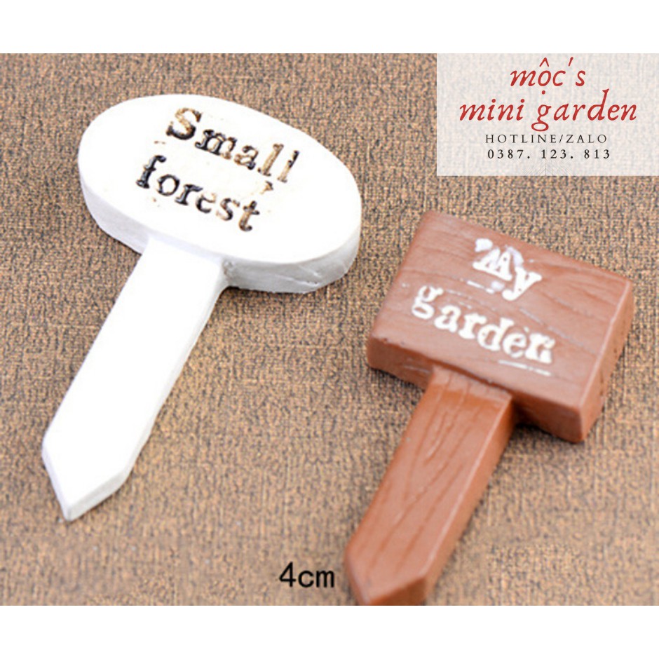 Tiểu cảnh mini_Bảng hiệu gỗ_BT79
