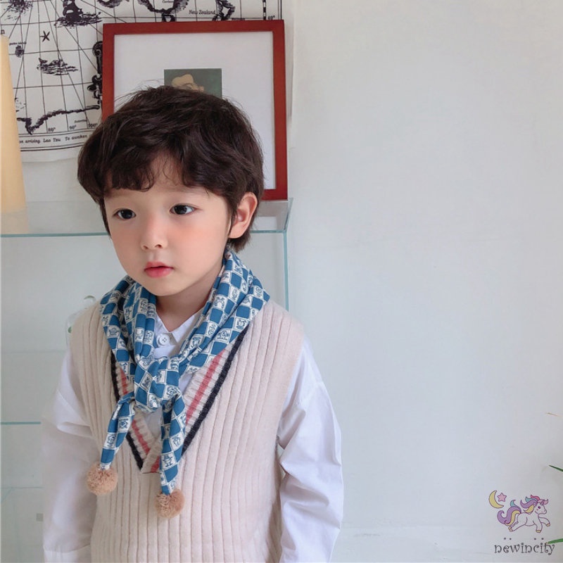 Khăn choàng cổ hình tam giác kiểu Hàn Quốc thời trang mùa thu dành cho bé