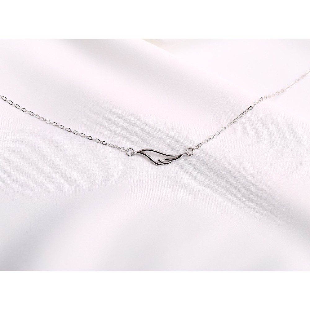 Dây chuyền mạ bạc 925 mặt cánh thiên thần thanh mảnh sang trọng cao cấp trang sức bạc CINLA DC011