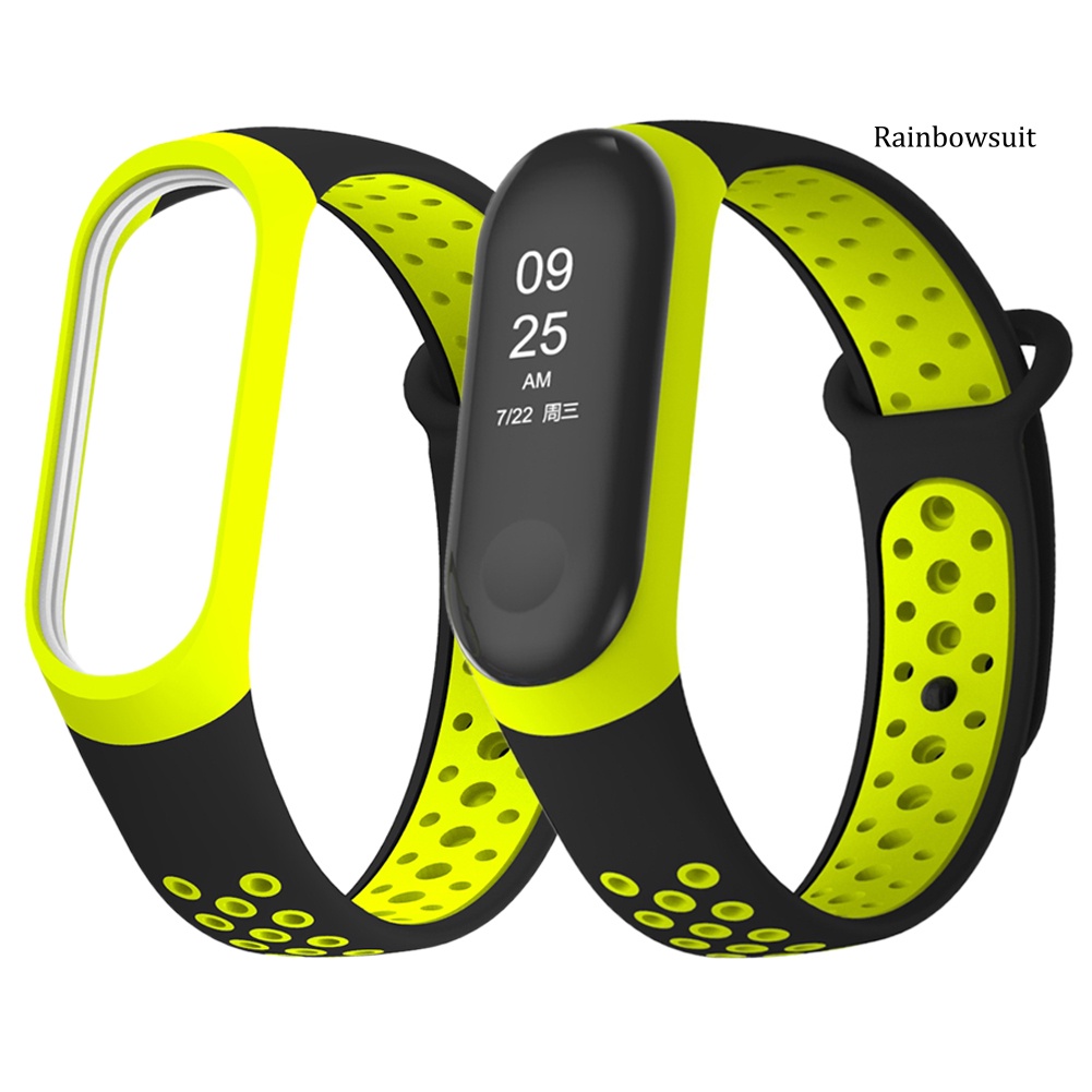 Dây Đeo Thay Thế Chất Liệu Silicon Thiết Kế Nhiều Lỗ Thời Trang Cho Xiaomi Miband 3 4