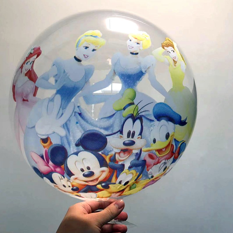 Bong bóng trong suốt 20 inch họa tiết hoạt hình trang trí tiệc sinh nhật
