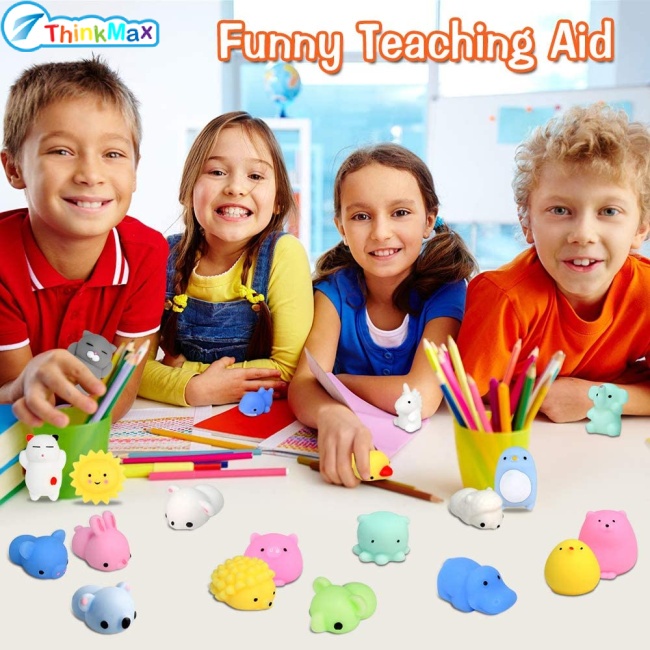 Thinkmax Set 5/ 10/ 20 đồ chơi bóp nén mochi THINKMAX hình thú mini đáng yêu giải tỏa căng thẳng