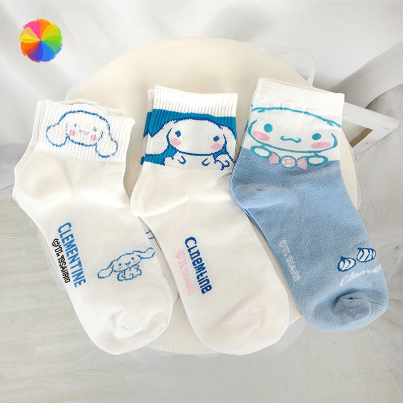 Vớ cotton mềm in họa tiết hoạt hình phong cách Lolita cho nữ