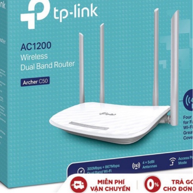 [Follow Shop] Bộ phát sóng TP-Link Archer C50 (chính hãng)