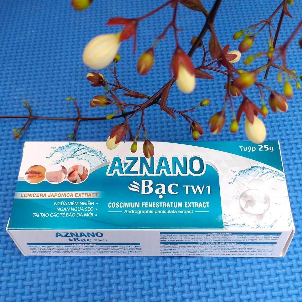 Nano bạc AZNANO TW 1 Gel bôi bôi ngoài da giúp làm sạch da, kháng khuẩn ngăn ngừa và làm mờ vết thâm sẹo do mụn nhọn