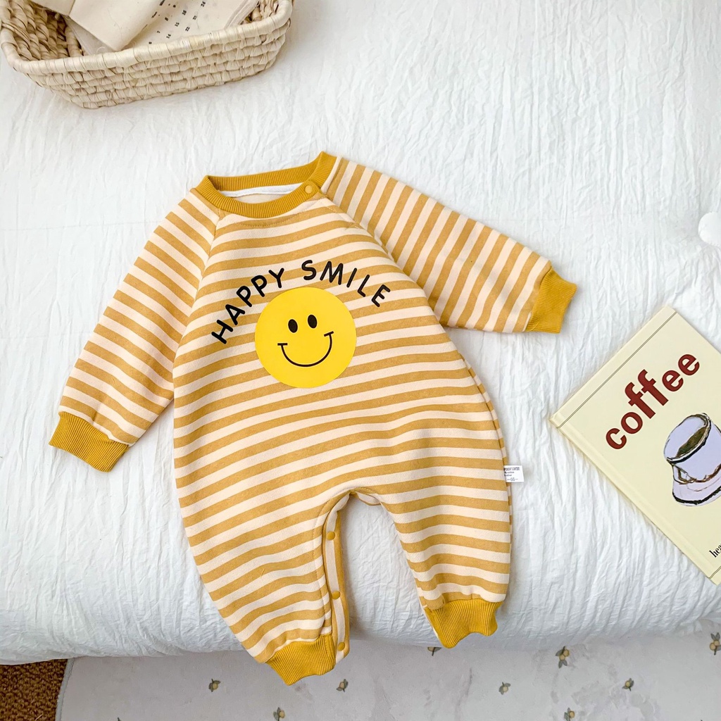 Áo liền quần in hình trái chuối/mặt cười đáng yêu cho bé