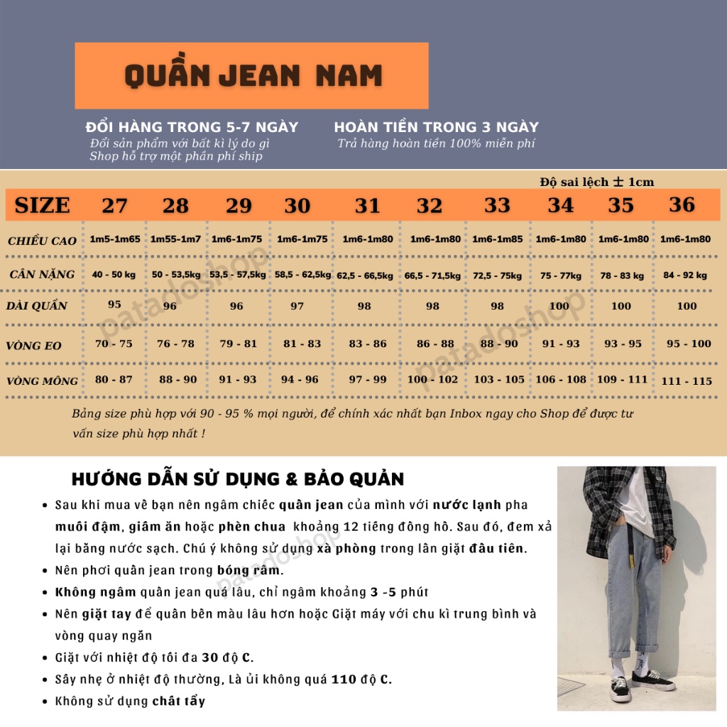 Quần Baggy Jean nam dáng suông rộng TR02 - Hottrend 2022 - [CÓ SẴN] tại PATADOSHOP