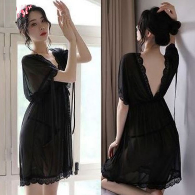 Váy ngủ, đầm ngủ voan ren, thắt eo sang trọng, gợi cảm MM50