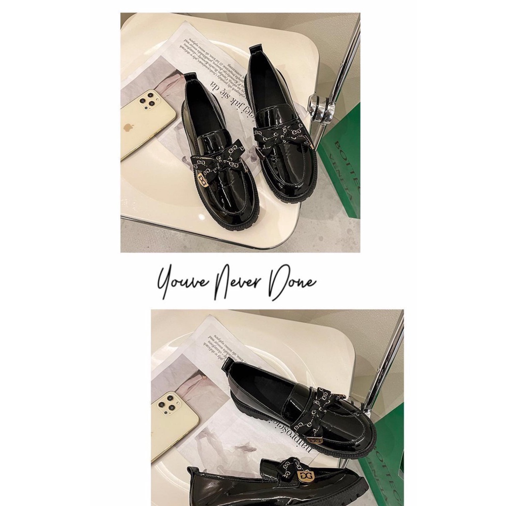 Giày Oxford, Giày lười da bóng nơ GG