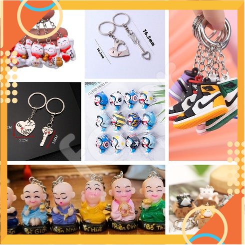 MÓC KHÓA MÈO MAY MẮN, AN LẠC, GIÀY, DORAEMON, TRÁI TIM, I LOVE YOU, MÈO CON [SALE]