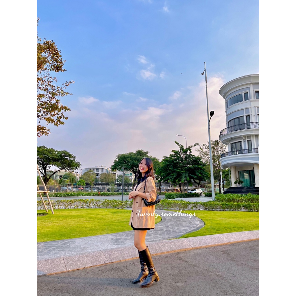 ÁO BLAZER NÂU ẤM 1 LỚP STYLE ULZZANG HÀN QUỐC (ảnh thật/sẵn/có video)