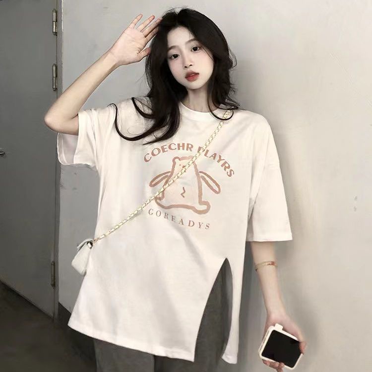 Áo Thun Cotton Mỏng Dáng Rộng Tay Ngắn Phong Cách Hàn Quốc Thời Trang Mùa Hè Mới 2022 Dành Cho Bạn Nữ