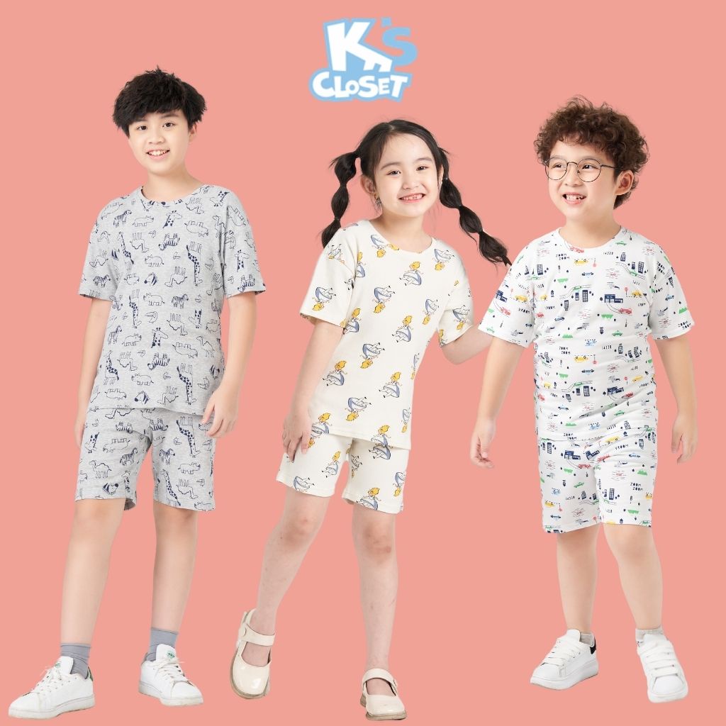 Bộ Quần Áo Cotton K's Closet Cộc Tay Cho Bé Trai Và Bé Gái (2 - 10 Tuổi) E136ONS TM