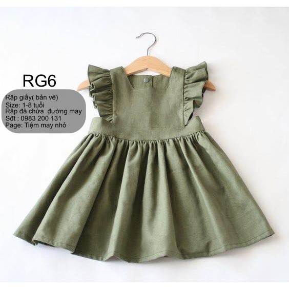 RG6_Fullsize rập giấy may váy pinafore (8 size)