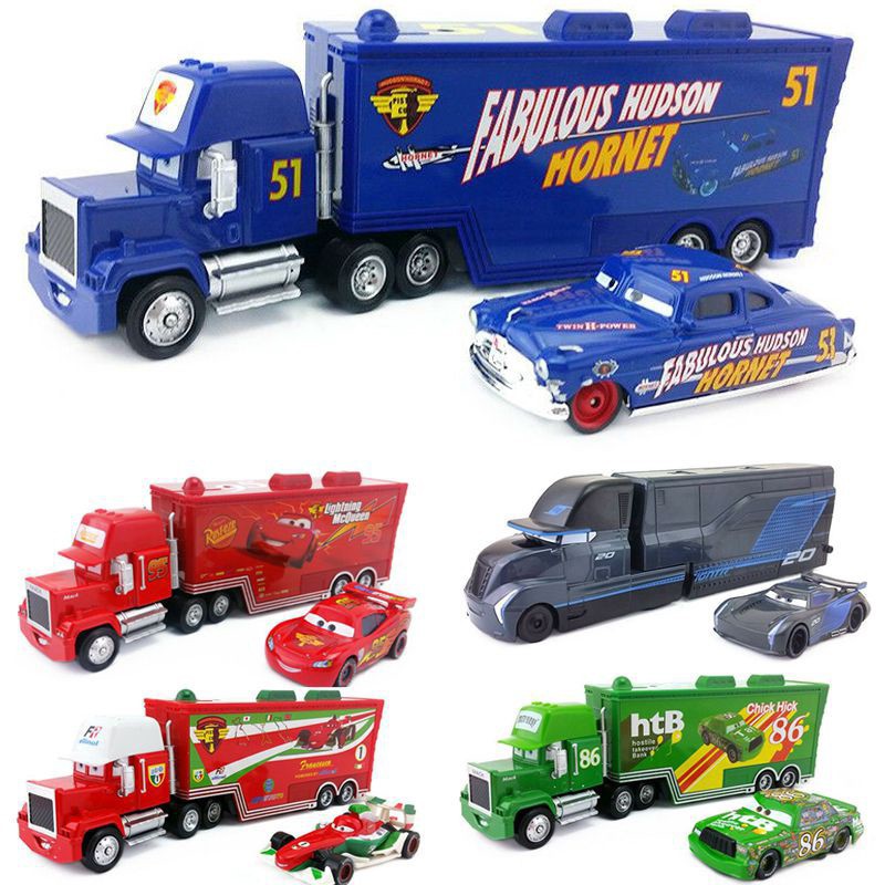 Mô Hình Xe Tải McQueen Jackson Storm Mack Uncle Disney Tỉ Lệ 1:55