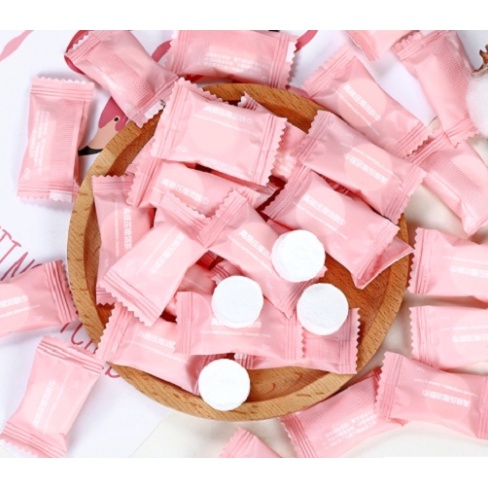 Khăn giấy nén dạng viên kẹo rất tiện khi đi du lịch đi chơi đi làm tiện lợi - MyNa Mart