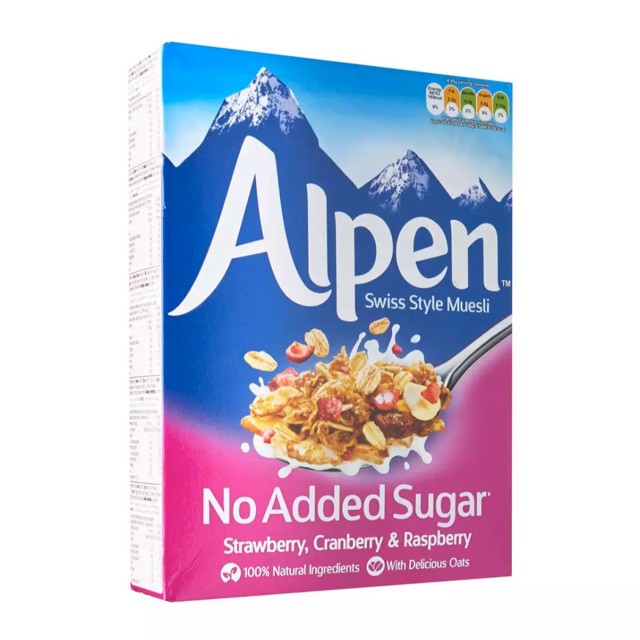 Combo 2 hộp ngũ cốc giảm cân hoa quả Alpen không đường việt quất cherry hạnh nhân 560g - ÂU CHÂU SHOP