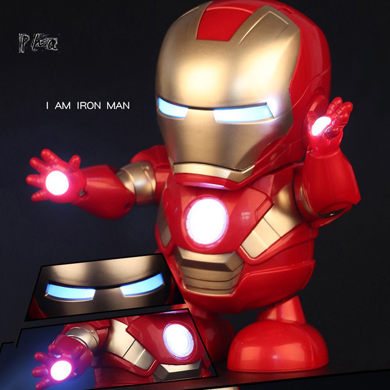 AVENGER Mô Hình Nhân Vật Iron Man Nhảy Múa Có Đèn Led Và Nhạc