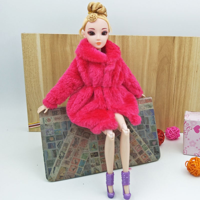 Áo Khoác Dáng Dài Thời Trang Mùa Đông Cho Búp Bê Barbie