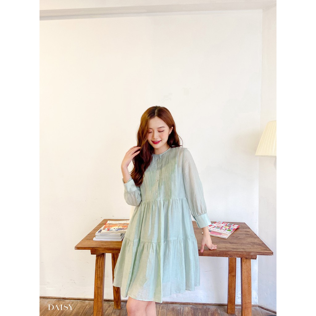 2002881- Váy babydoll tơ xếp ly ngực Daisy | BigBuy360 - bigbuy360.vn